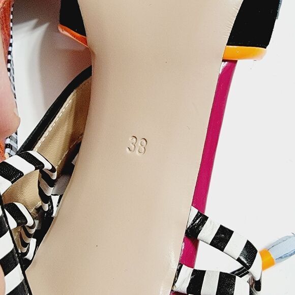 Vinci The Santa Amaro Multicolor T-Strap Lace-Up Leather Sandal Size 8 - Picture 10 of 13